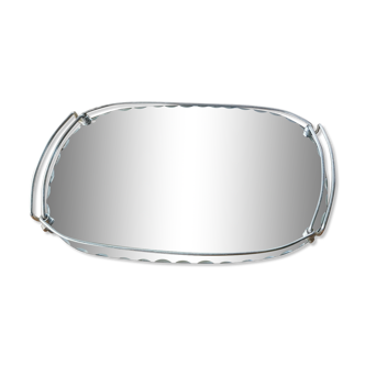 Art deco chrome metal top and mirror