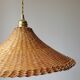 Woven wicker pendant light