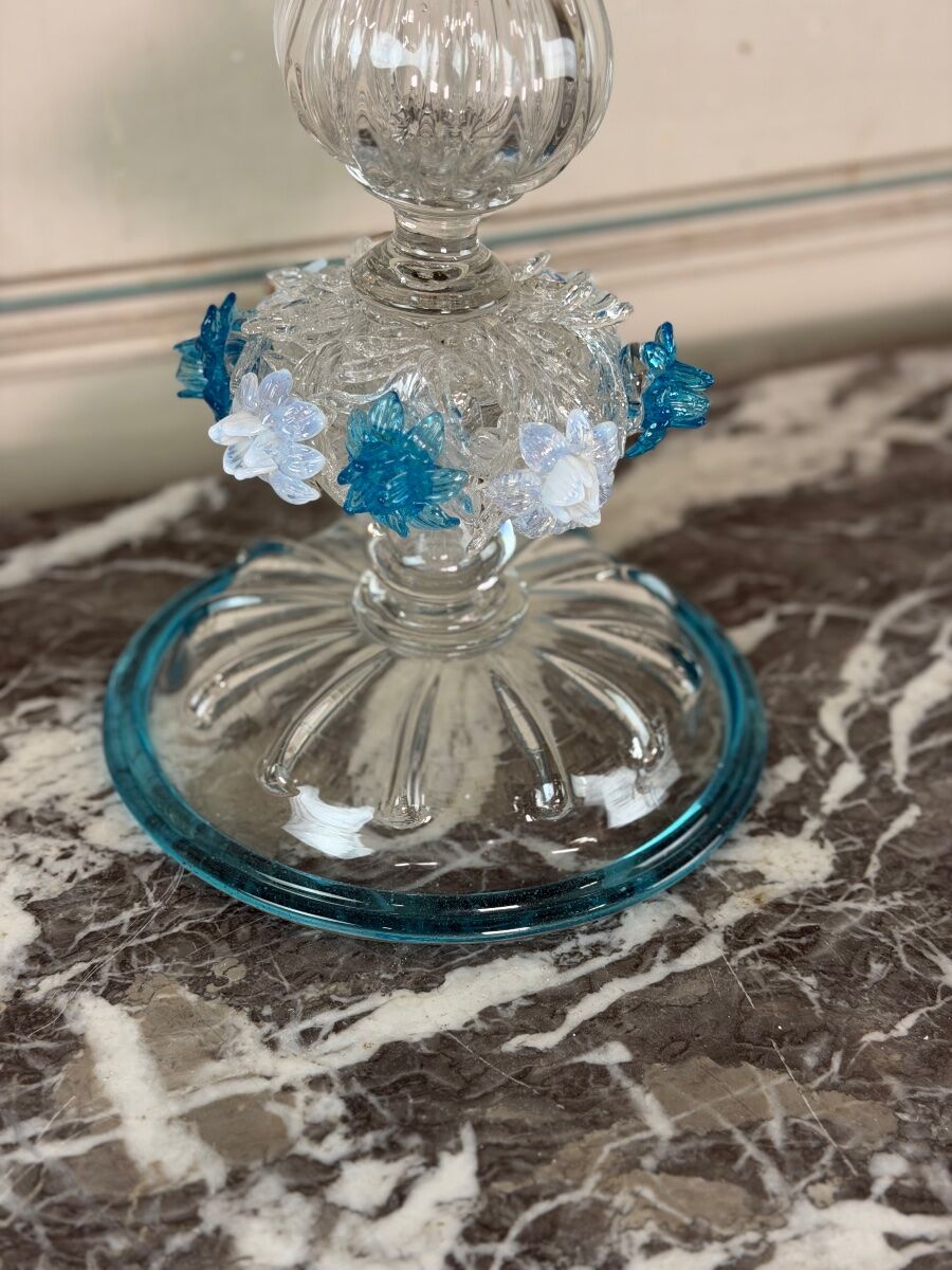 Venetian candlestick made of Murano glass, circa 1880