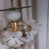 70s Flower and Mirror Chandelier
