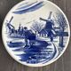 4 Assiettes plates Delft Boch