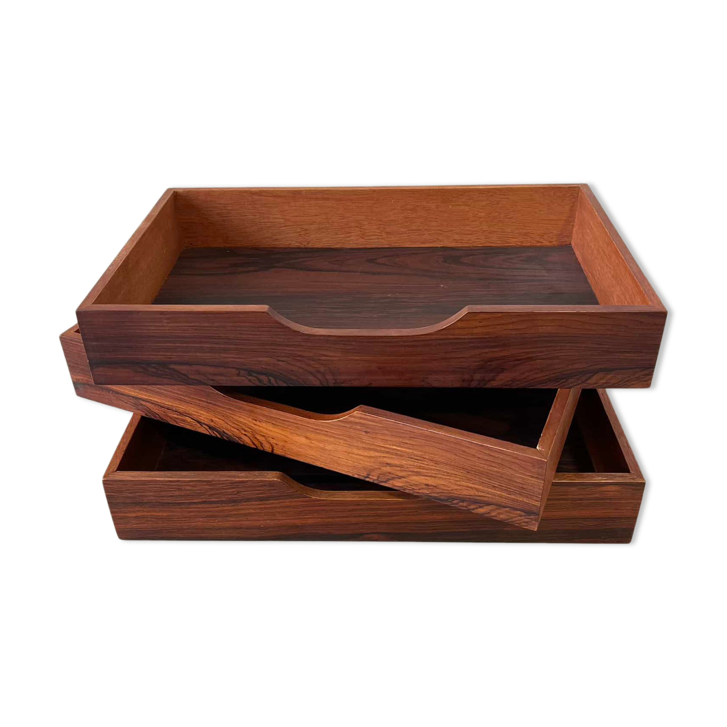 Vintage storage boxes rosewood