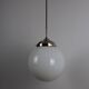 Vintage chrome opaline pendant light, 1970s-80s