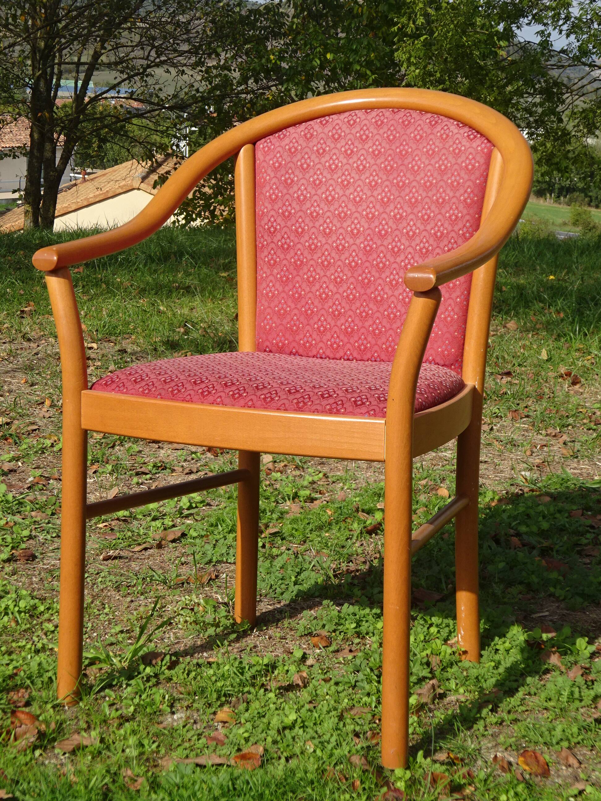 Beech and fabric chair