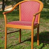 Beech and fabric chair