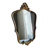 Antique large violin-shaped mirror in gilded wood, Rococo style, Louis XV (80x50 cm)