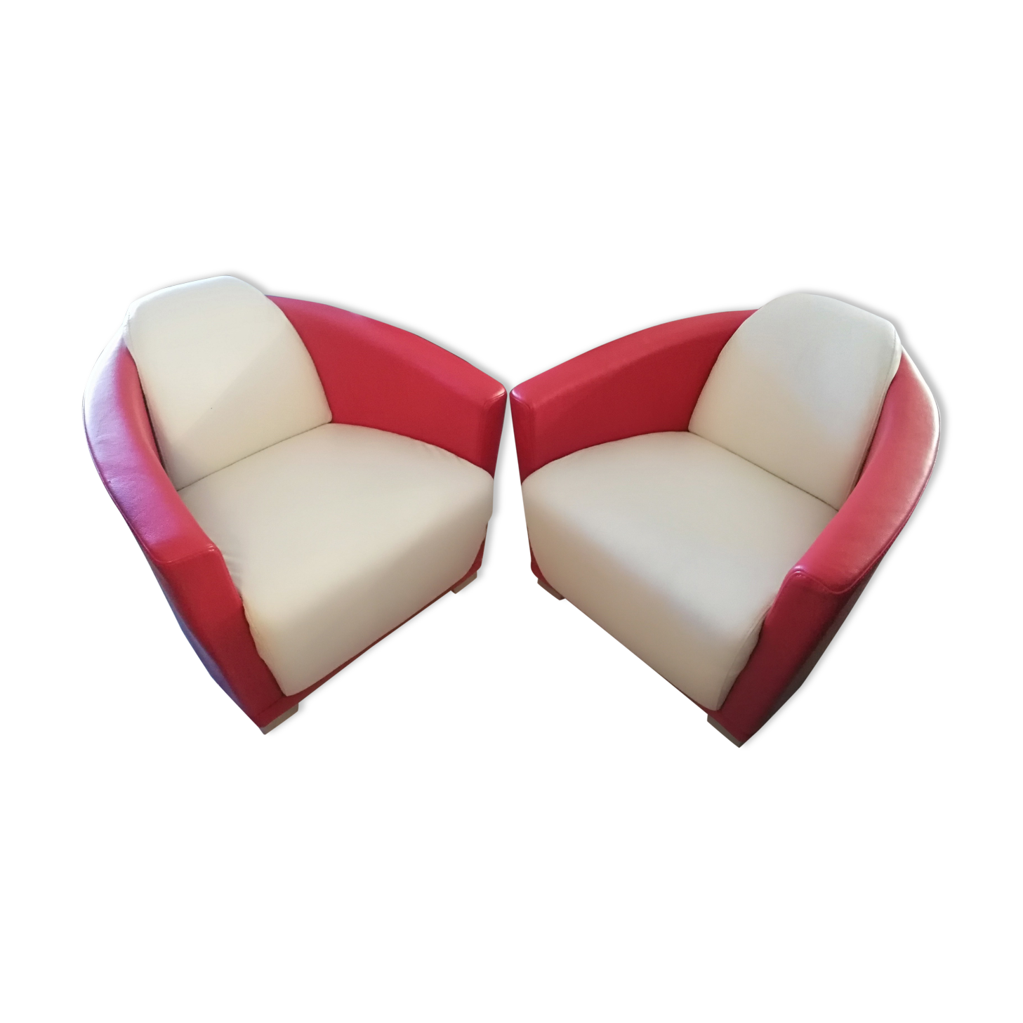 Pair of club chairs "Hotel" two-tone house Calia Italia