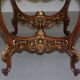 Pine desk with leather and gilding, late Victorian period around 1900.