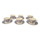 Set of six cups and saucers in opaline, vintage, RIVANEL