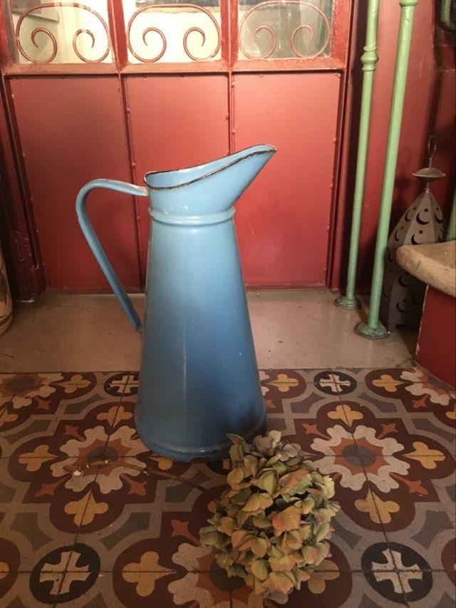 Old blue enamelled broc