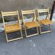 Lot 3 folding chairs vintage wood design