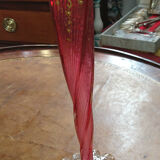 Vase cristal deux couches rose/translucide et or
