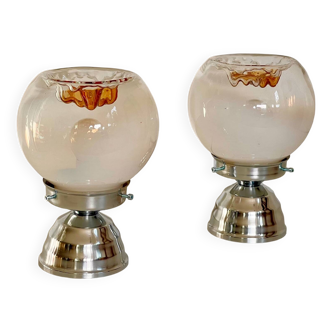 Pair of Murano Mazzega 70 bedside tables