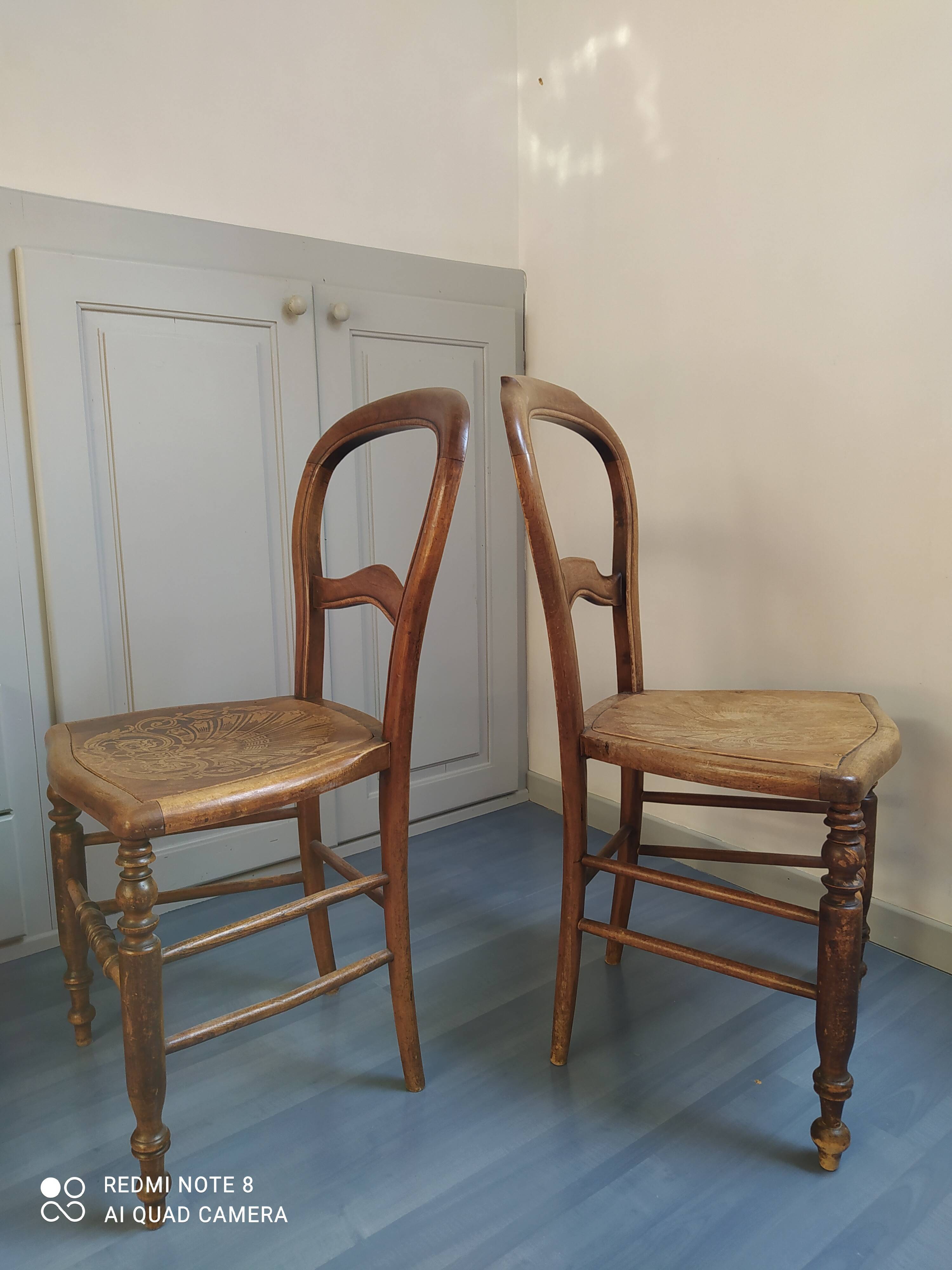 Pair of old wooden chairs