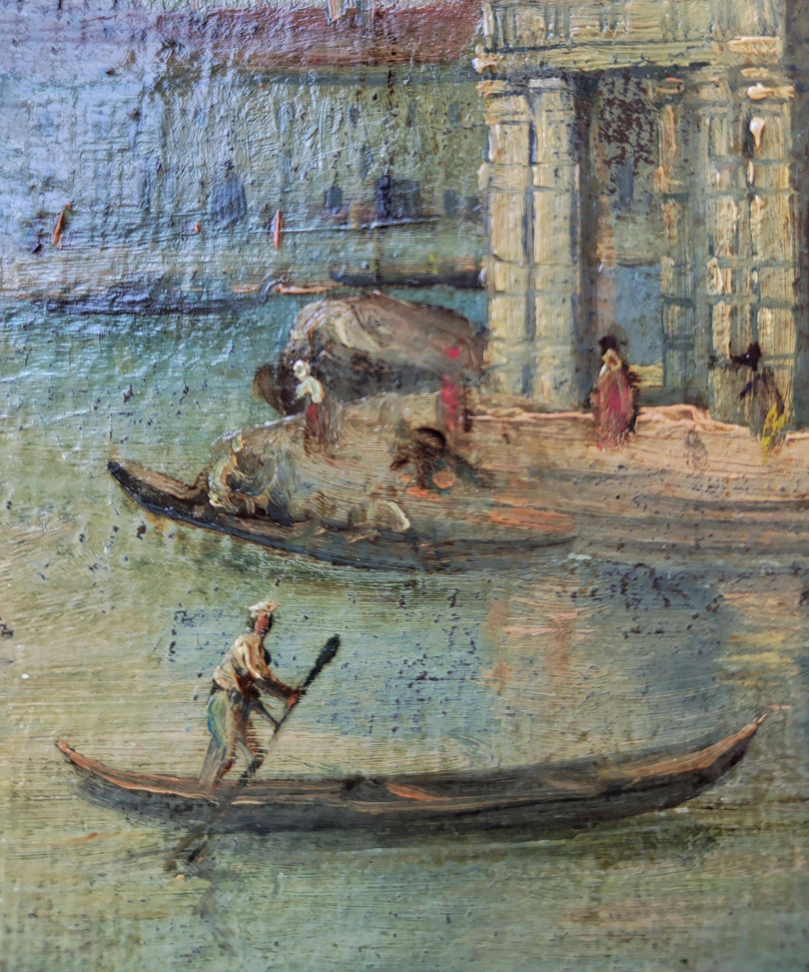 Venice Dogana, Oil on Canvas, Venetian School, style of Francesco Guardi