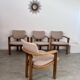 4 old armchairs Italian design chairs 70s vintage curved wood