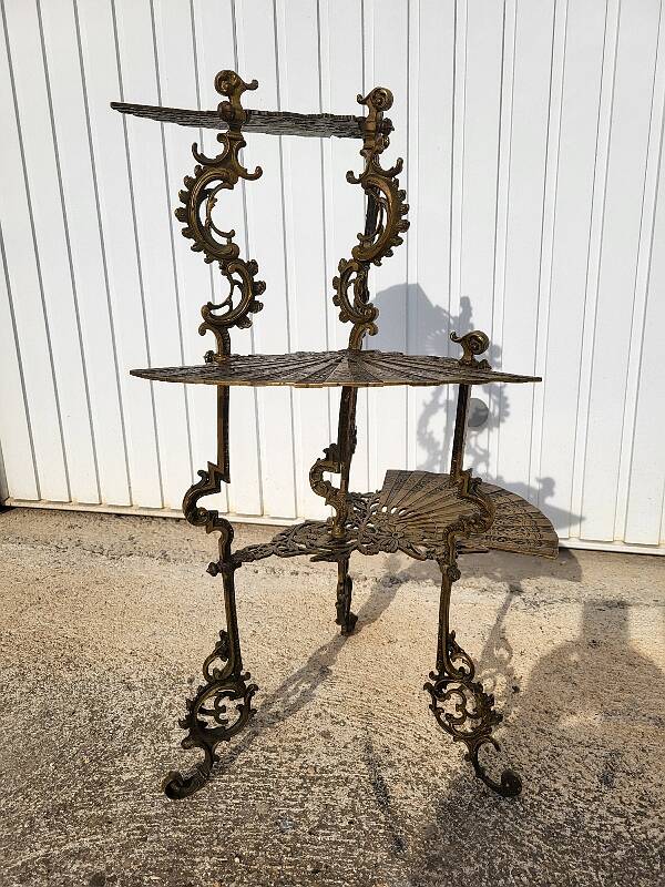 3-tier bronze napoleon iii pedestal table plant holder from the 19th century