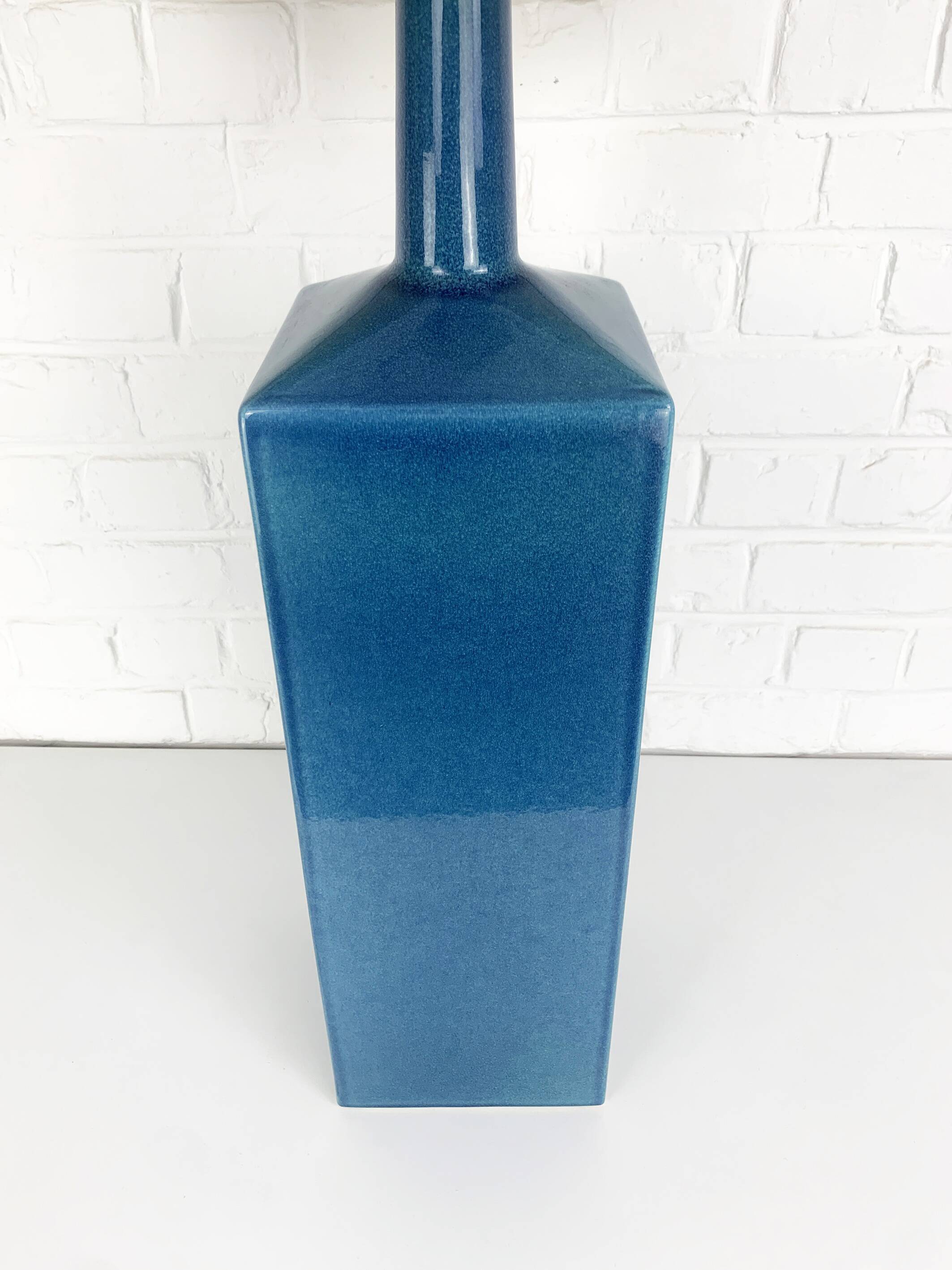 Le Klint Floor Lamp Model No. 357 in blue ceramic, glazed stoneware, Denmark