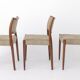 Set of 4 Niels Otto Møller Model 80 Rosewood Dining Chairs, Danish Modern