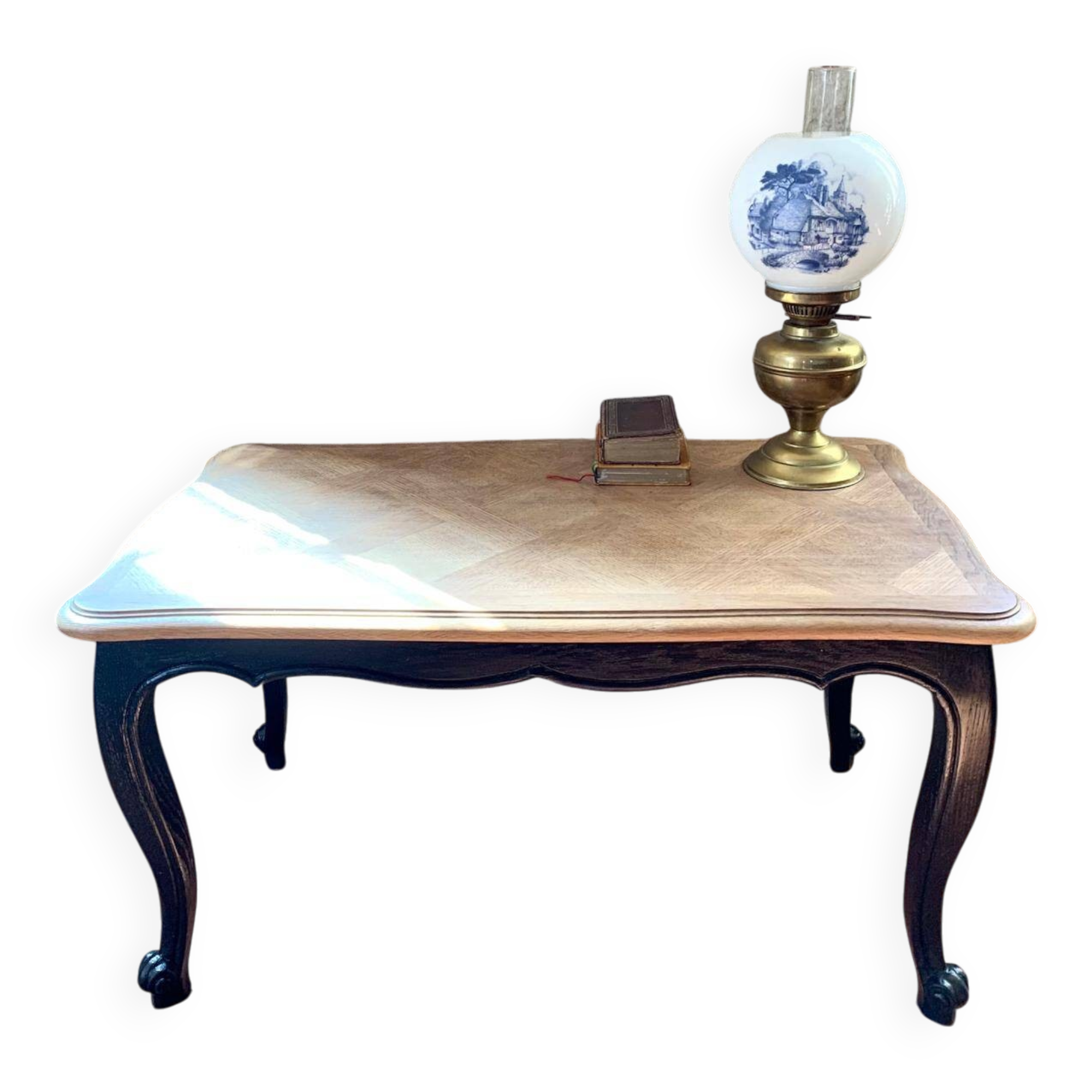 Louis XV Regency coffee table in black and wood