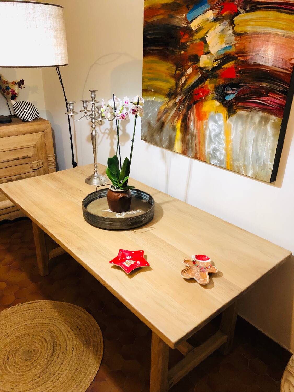 Solid oak farmhouse table