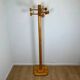 Freestanding pine coat rack with articulated arm, 1970/80 MCM