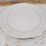 Kronester Bavaria white porcelain round dish and silver ledé
