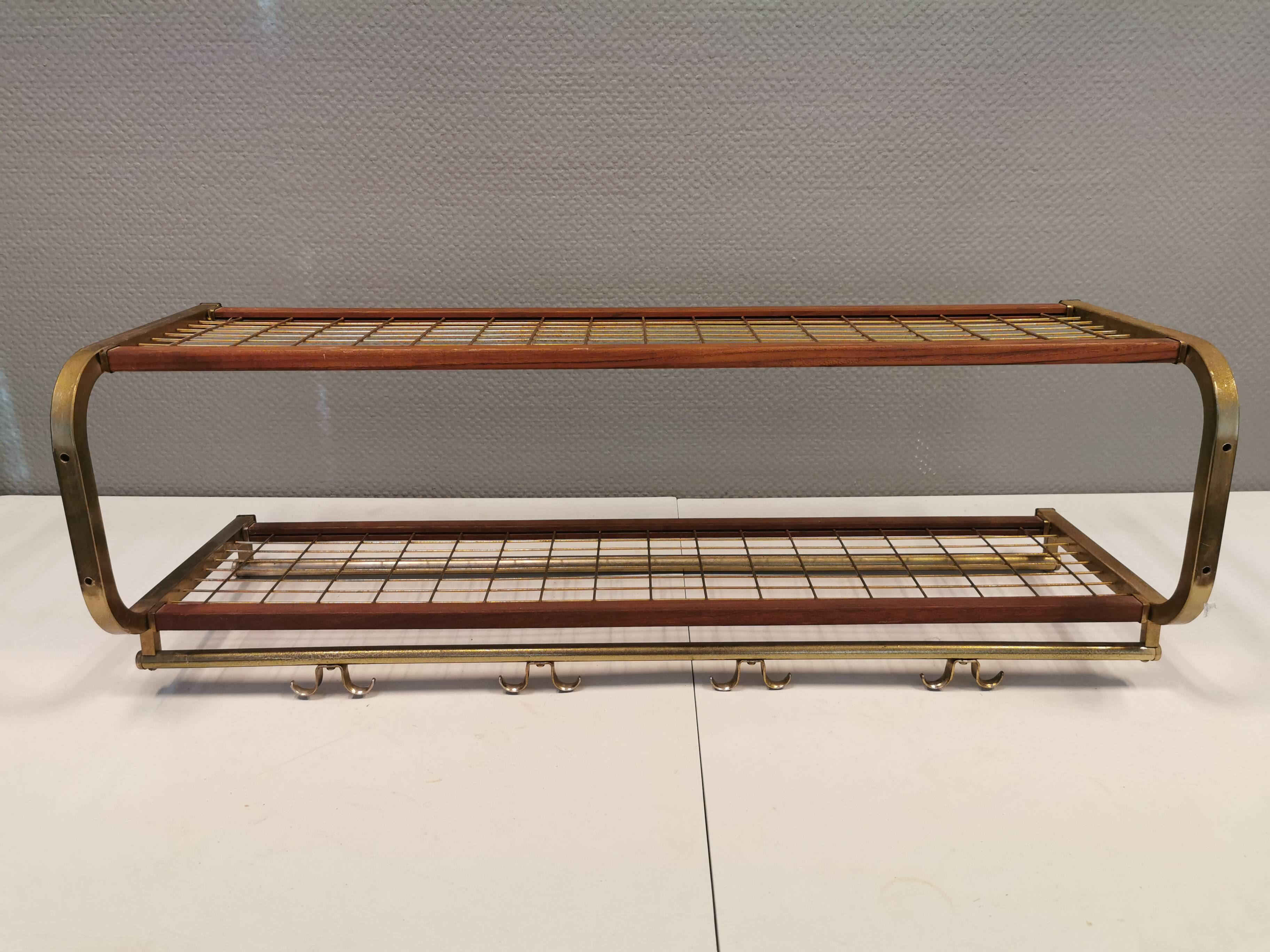 Vintage hat rack, wall-mounted clothes rack, produced in Sweden in the 1960s by Isakssons Habo