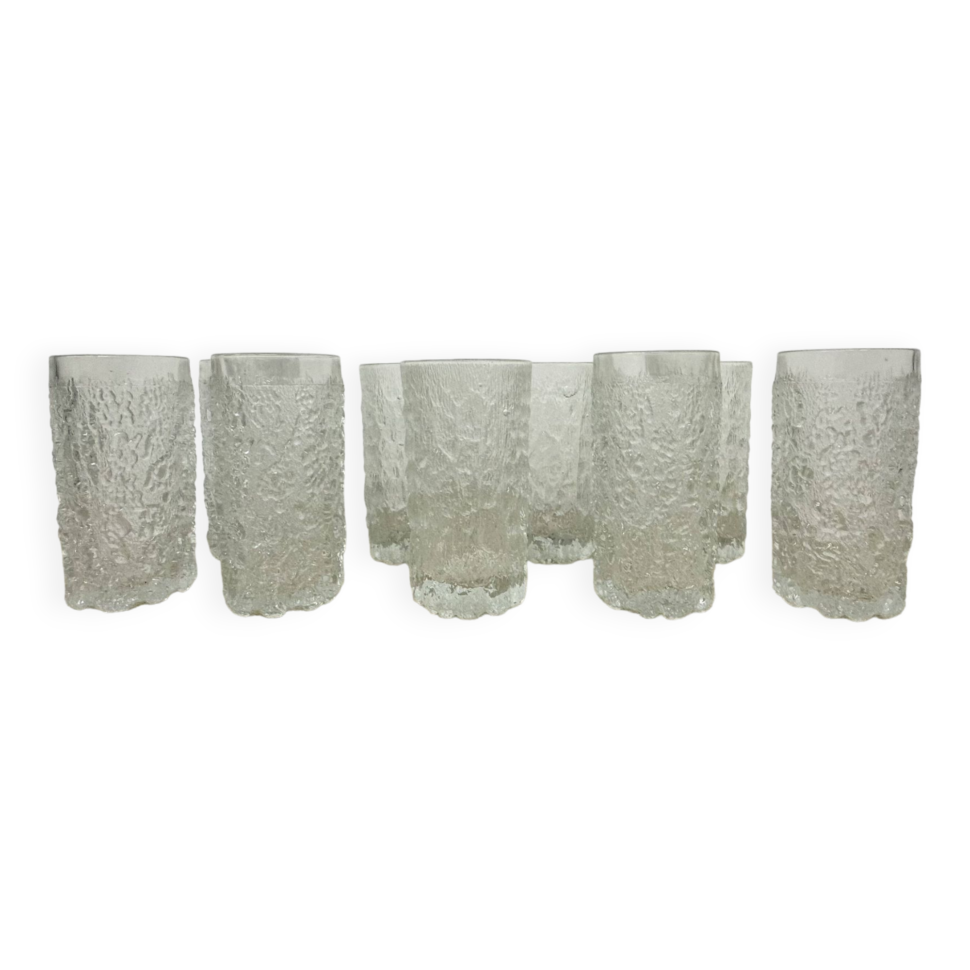 Set of 9 bark glass drink glasses by Goebel charlottenhutte, 1970s, Germany