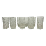 Set of 9 bark glass drink glasses by Goebel charlottenhutte, 1970s, Germany