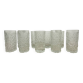 Set of 9 bark glass drink glasses by Goebel charlottenhutte , 1970s , Germany