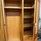 Armoire chêne clair rotin et raphia vintage 1950