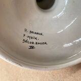 Old candle holder r. delarue rouen decor white ceramic painted vintage