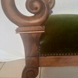 Green velvet armchair