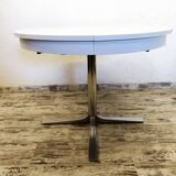 Table ronde en formica années 70 avec rallonge