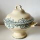 Antique soup tureen, Terre de Fer – blue decoration – Caiffa planters "Garland" 19th century