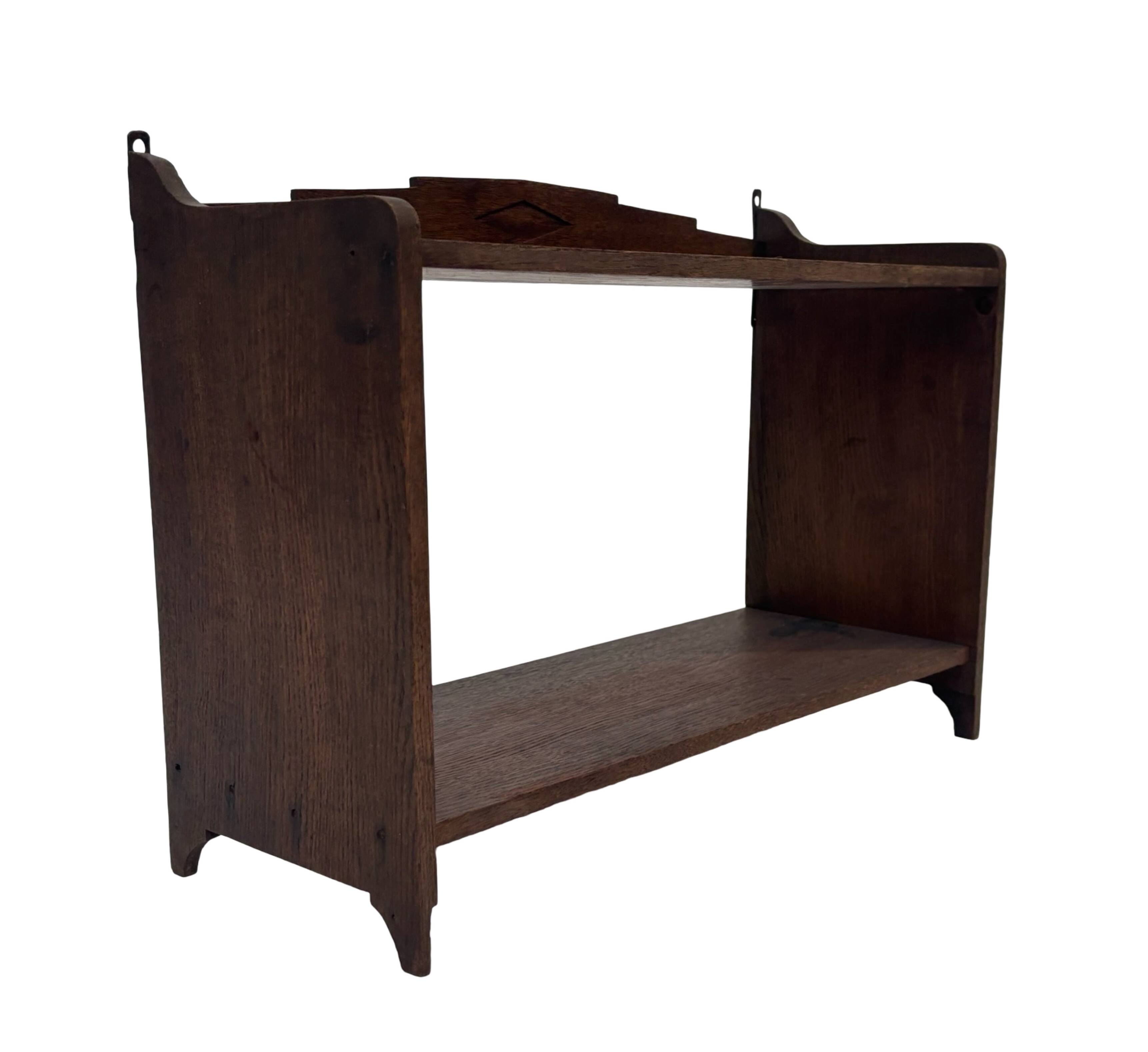 Art Deco wooden wall shelve rack bookshelf in dark wood minimalist