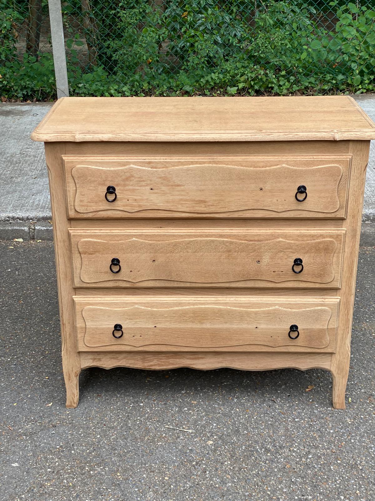 Vintage Bibus Louis XV commode renovated in oak from the 1950s.