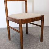 Set of 6 brutalist beech chairs, 1960s-1970s