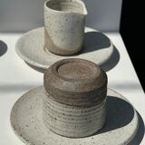 Modular Indonesian ceramic tableware service (6 elements + cups)
