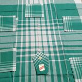 Green scottish varrée tablecloth ans 6 towels