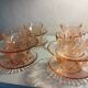 Set of 8 pink glass cups