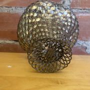 Vintage Silver-Plated Woven Basket #E015