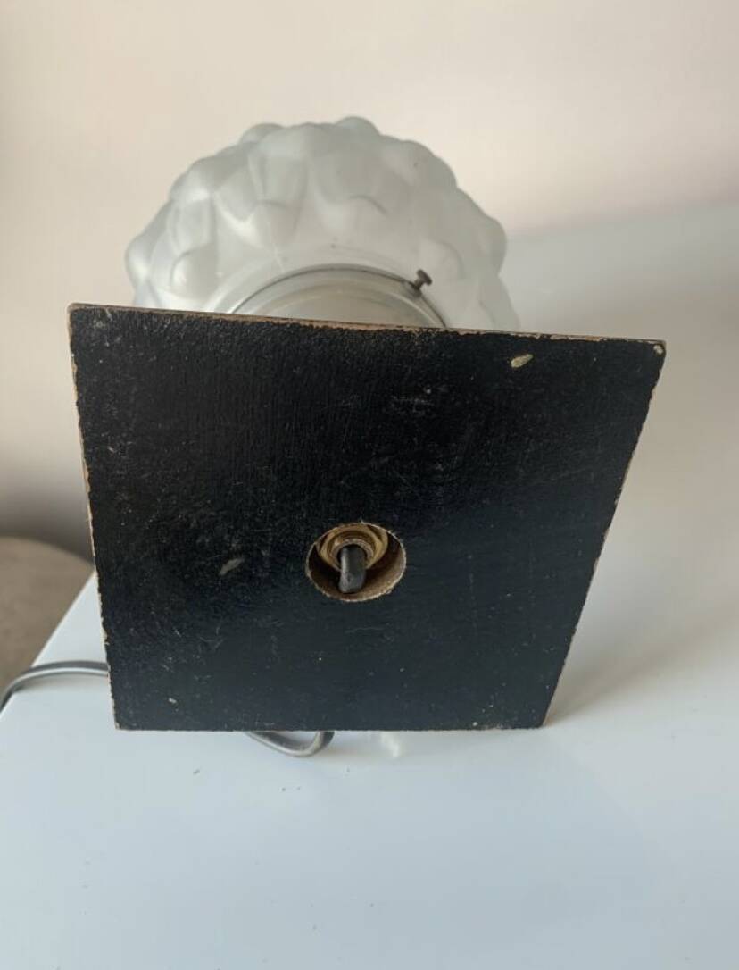 Old art deco molded glass table lamp
