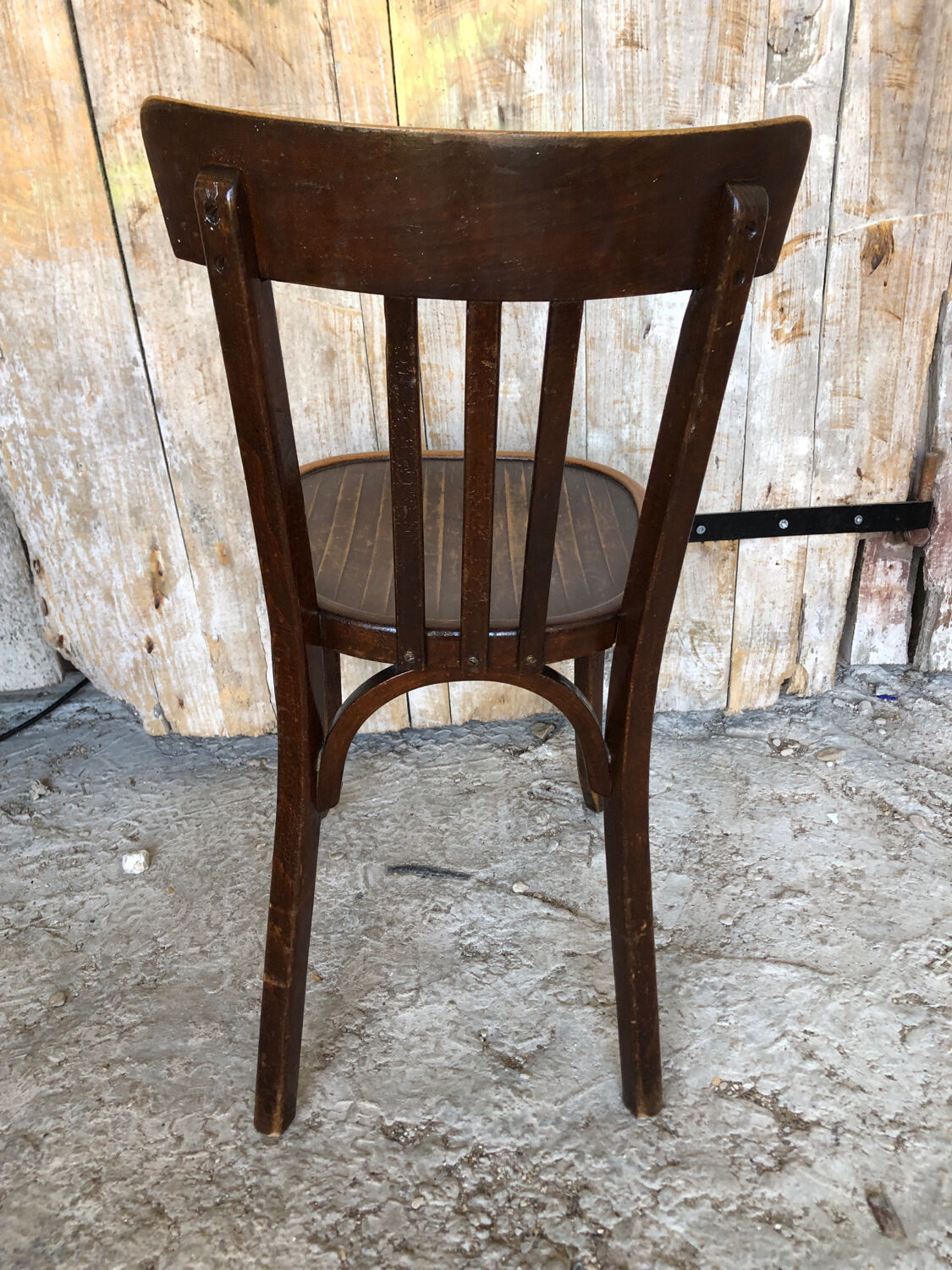 Chair bistrot baumann dark wood 70s vintage #a201