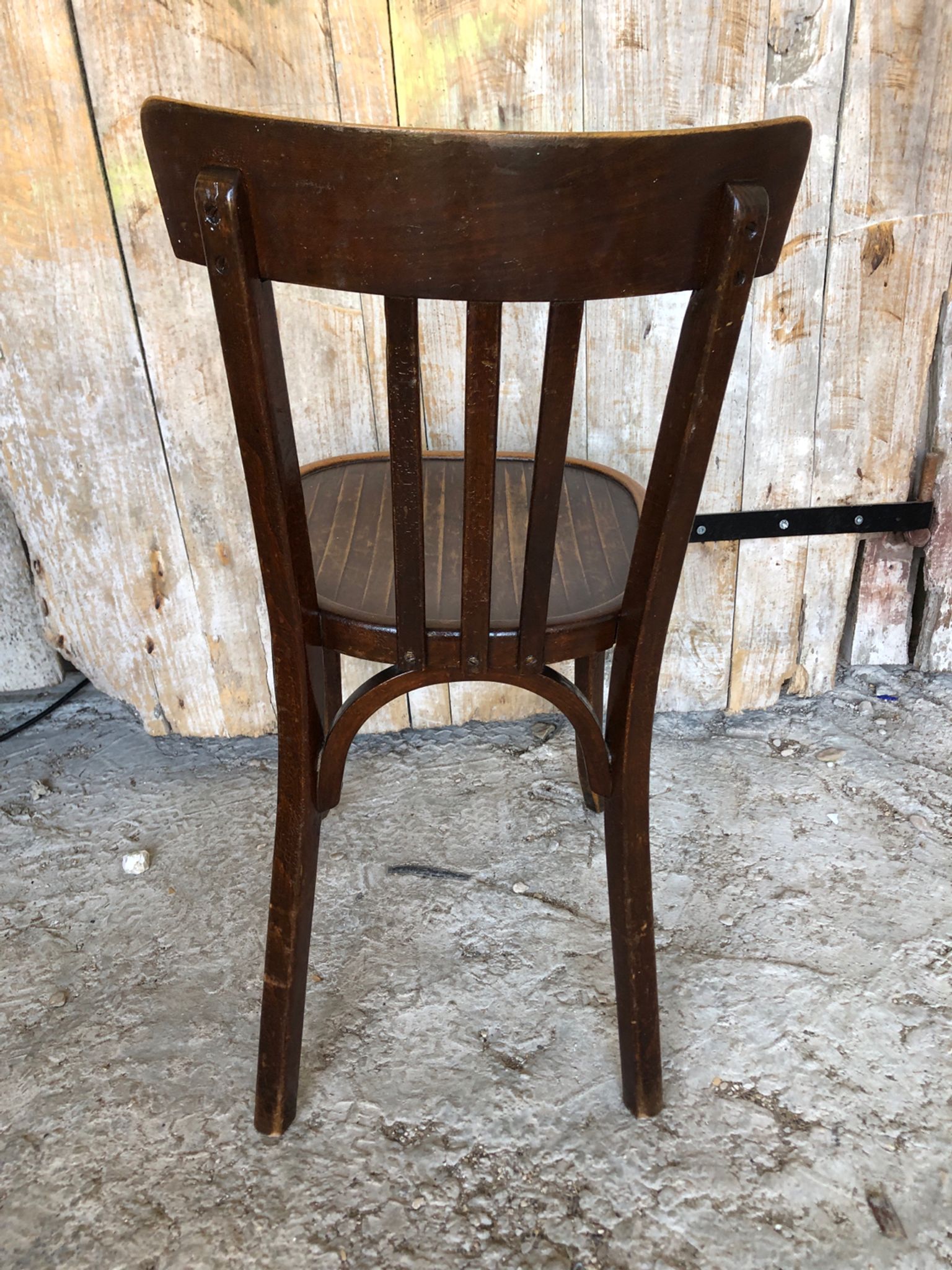 Chair bistrot baumann dark wood 70s vintage #a201