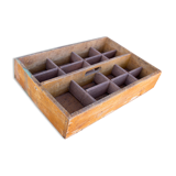 Old storage box bin with compartments