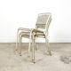 Set of three vintage industrial bistro chairs by Matieu Matego
