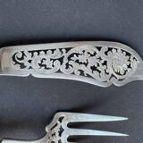 Fish serving cutlery – Silver Head of Minerva