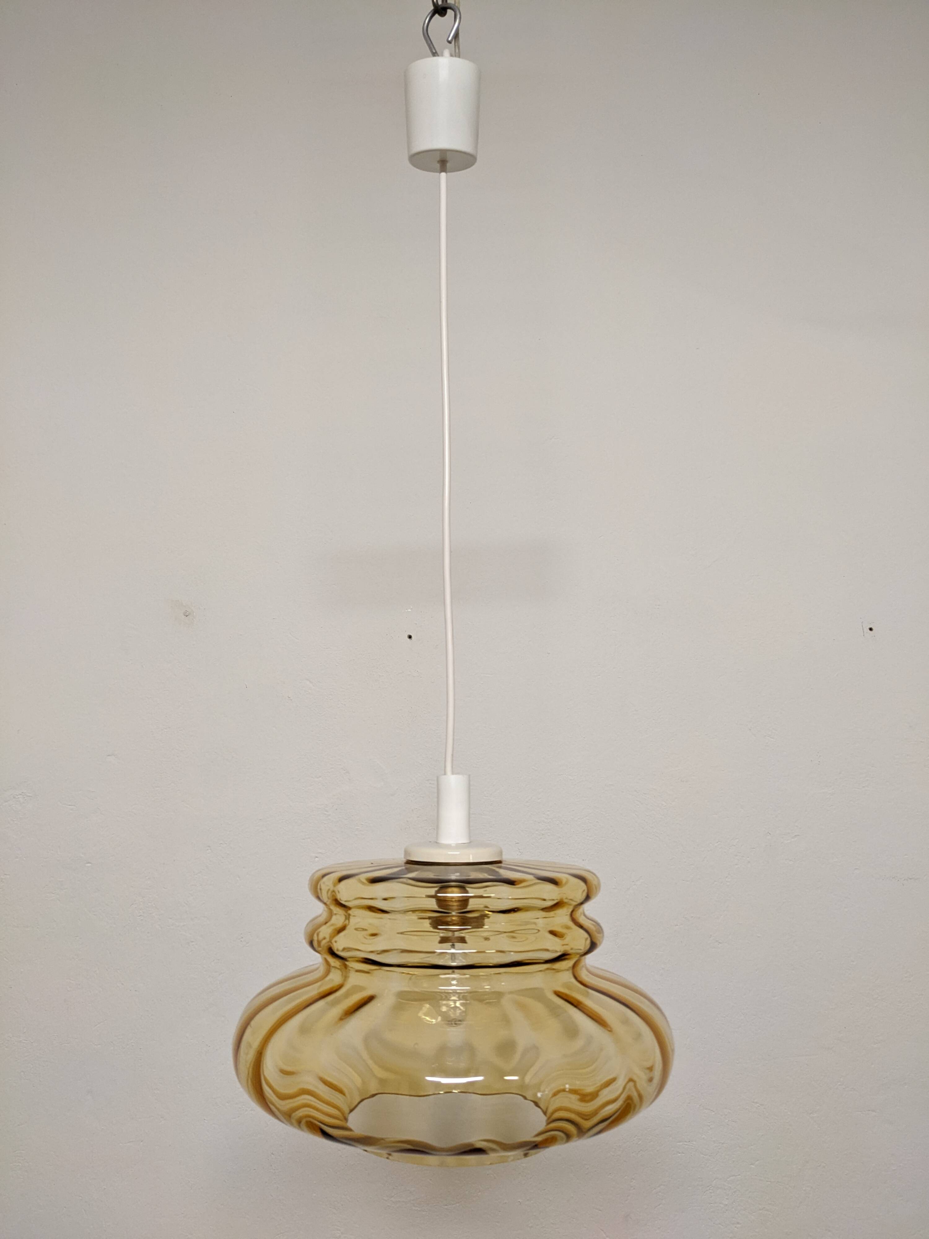 Amber crystal pendant lamp from the 60s/70s